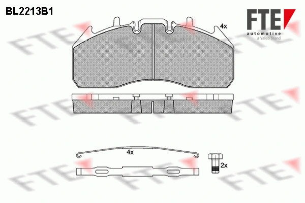 Kit de plaquettes de frein, frein à disque FTE 9500006