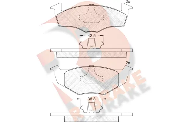 Kit de plaquettes de frein, frein à disque R BRAKE RB1178