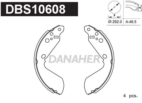 Jeu de mâchoires de frein DANAHER DBS10608