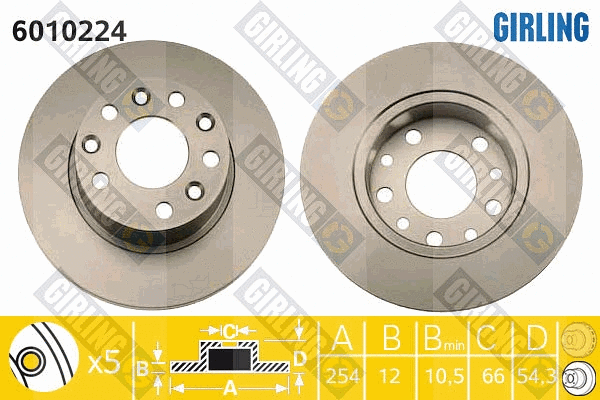 Disque de frein GIRLING 6010224