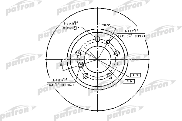 Disque de frein PATRON PBD2555
