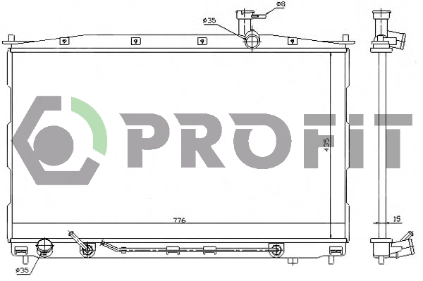 Radiateur, refroidissement du moteur PROFIT PR 1807A1