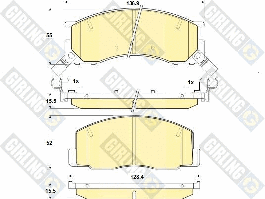 Kit de plaquettes de frein, frein à disque GIRLING 6130869