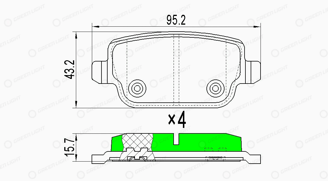 Kit de plaquettes de frein, frein à disque Automotive Adriado GLBP0077