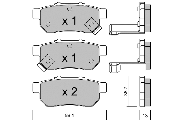 Kit de plaquettes de frein, frein à disque AISIN BPHO-2900