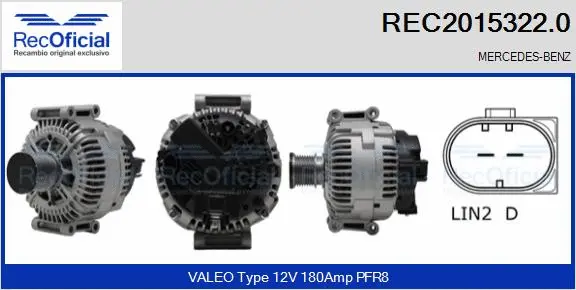 Alternateur RECOFICIAL REC2015322.0