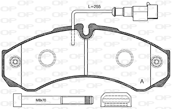 Kit de plaquettes de frein, frein à disque OPEN PARTS BPA0651.32