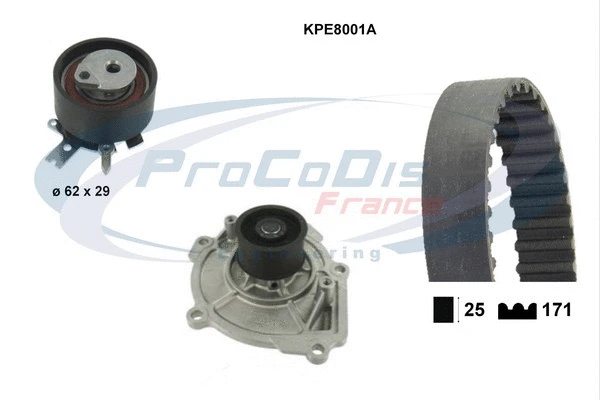 Pompe à eau + kit de courroie crantée PROCODIS FRANCE KPE8001A