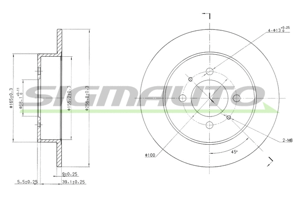 Disque de frein SIGMAUTO DBA717S