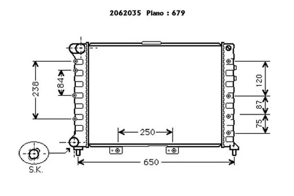Radiateur, refroidissement du moteur ORDONEZ 2062035