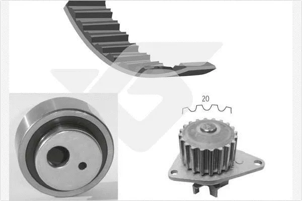 Pompe à eau + kit de courroie crantée HUTCHINSON KH 03WP05