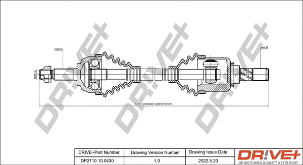 Arbre de transmission Dr!ve+ DP2110.10.0430