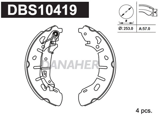 Jeu de mâchoires de frein DANAHER DBS10419
