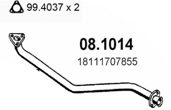 Tuyau d'échappement ASSO 08.1014