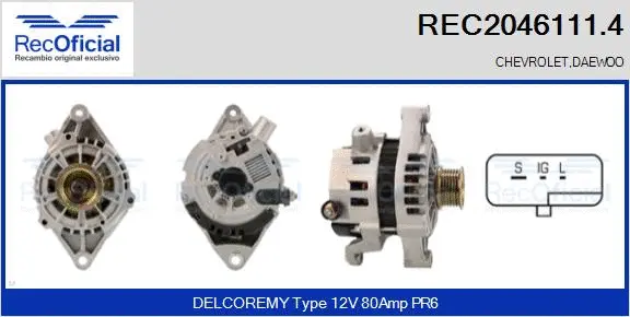 Alternateur RECOFICIAL REC2046111.4