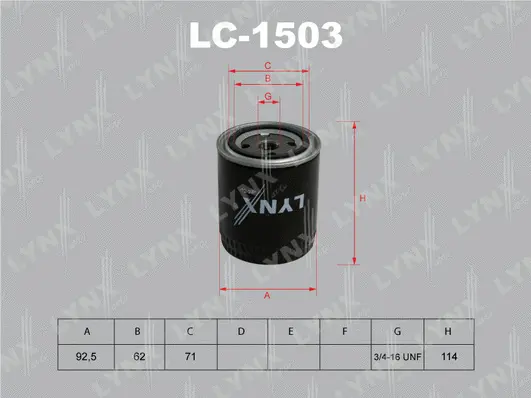 Filtre à huile LYNXAUTO LC-1503