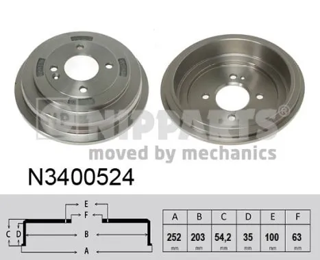 Tambour de frein NIPPARTS N3400524