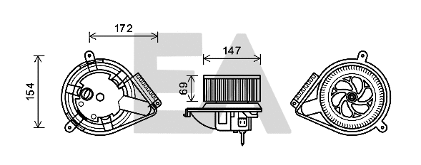 Moteur électrique, pulseur d'air habitacle EACLIMA 42A50012