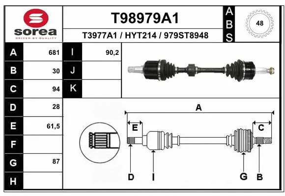 Arbre de transmission EAI T98979A1