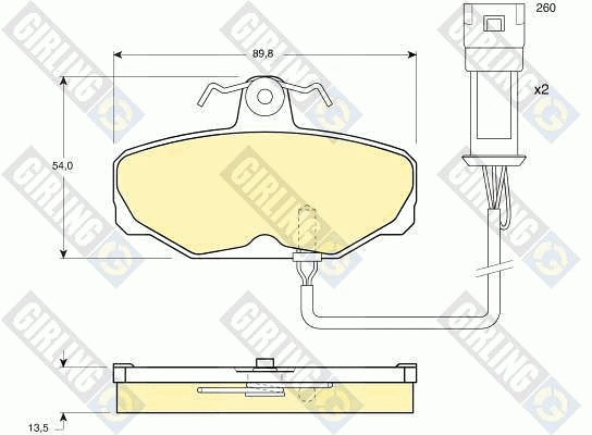 Kit de plaquettes de frein, frein à disque GIRLING 6104711