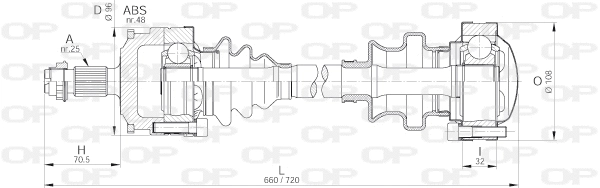 Arbre de transmission OPEN PARTS DRS6189.00