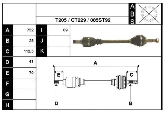 Arbre de transmission Technika 18085