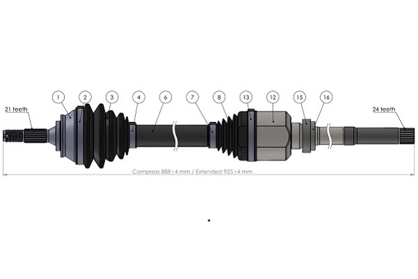 Arbre de transmission SERCORE 221888