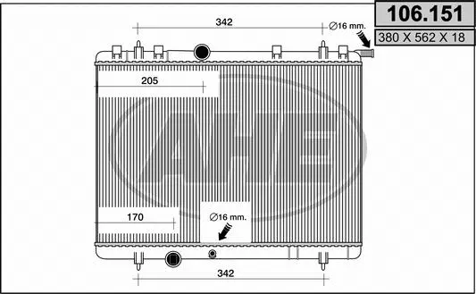 Radiateur, refroidissement du moteur AHE 106.151