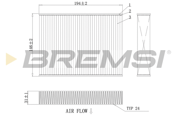 Filtre, air de l'habitacle BREMSI FC0432C