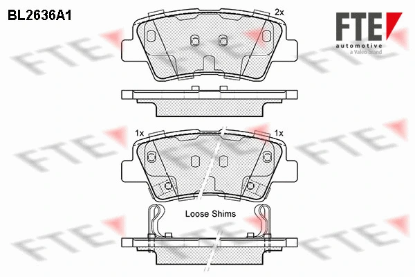 Kit de plaquettes de frein, frein à disque FTE 9010881