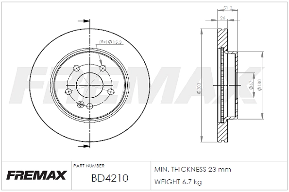 Disque de frein FREMAX BD-4210