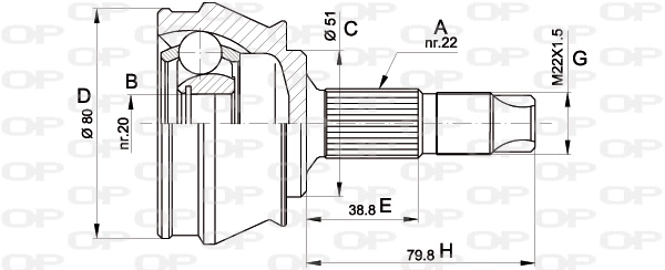 Jeu de joints, arbre de transmission OPEN PARTS CVJ5305.10
