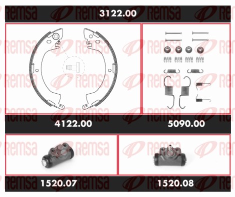 Kit de freins, freins à tambours REMSA 3122.00
