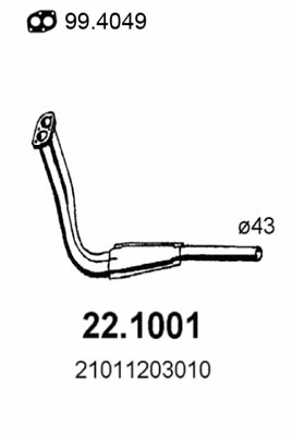 Tuyau d'échappement ASSO 22.1001