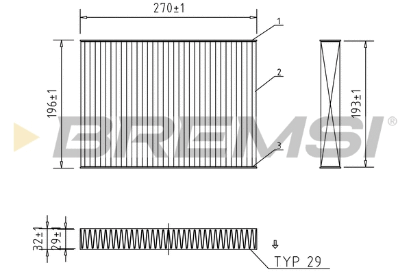 Filtre, air de l'habitacle BREMSI FC0861C