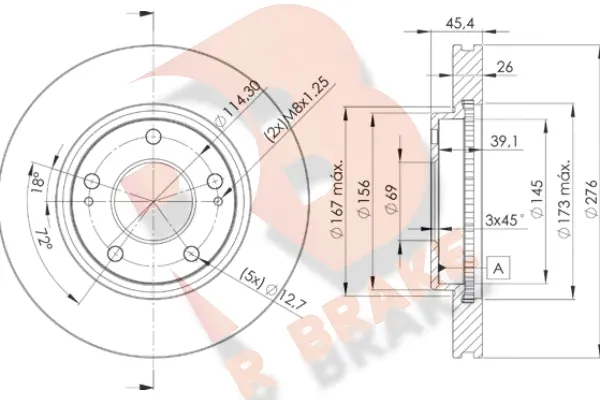 Disque de frein R BRAKE 78RBD25399
