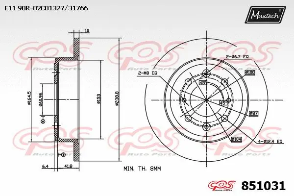 Disque de frein MAXTECH 851031