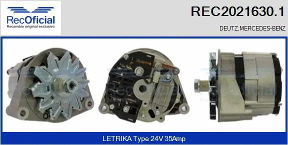 Alternateur RECOFICIAL REC2021630.1