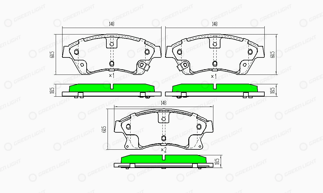 Kit de plaquettes de frein, frein à disque Automotive Adriado GLBP0132