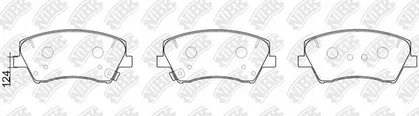 Kit de plaquettes de frein, frein à disque NiBK PN0772