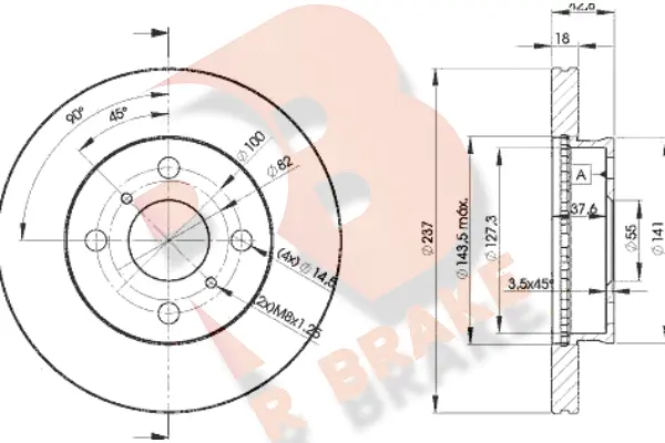 Disque de frein R BRAKE 78RBD21607
