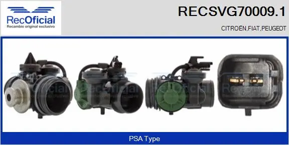 Vanne EGR RECOFICIAL RECSVG70009.1