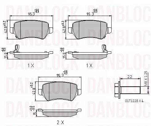 Kit de plaquettes de frein, frein à disque DANBLOCK DB 510399