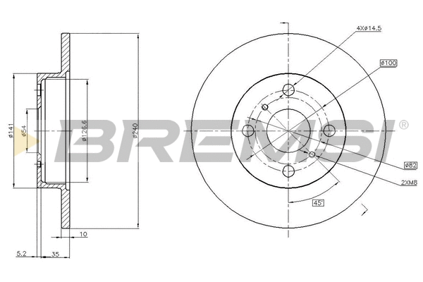 Disque de frein BREMSI CD6670S