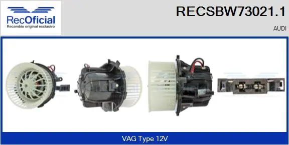 Pulseur d'air habitacle RECOFICIAL RECSBW73021.1