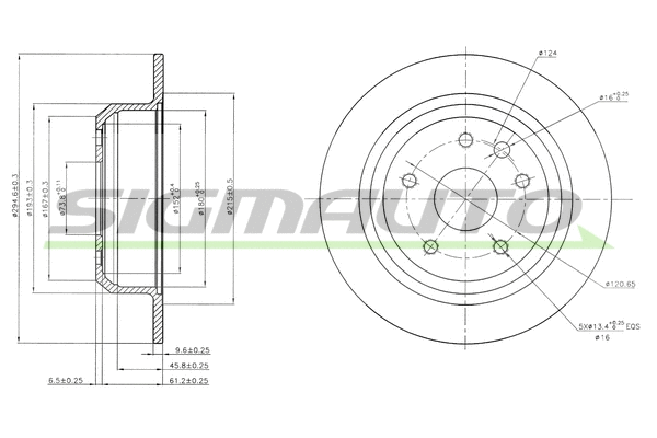 Disque de frein SIGMAUTO DBA441S