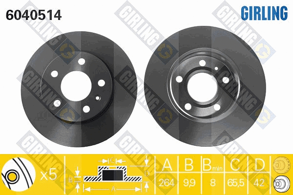 Disque de frein GIRLING 6040514