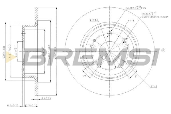Disque de frein BREMSI CD7776S