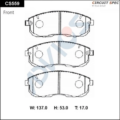 Kit de plaquettes de frein, frein à disque ADVICS CS559