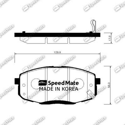 Kit de plaquettes de frein, frein à disque SpeedMate SM-BPH043
